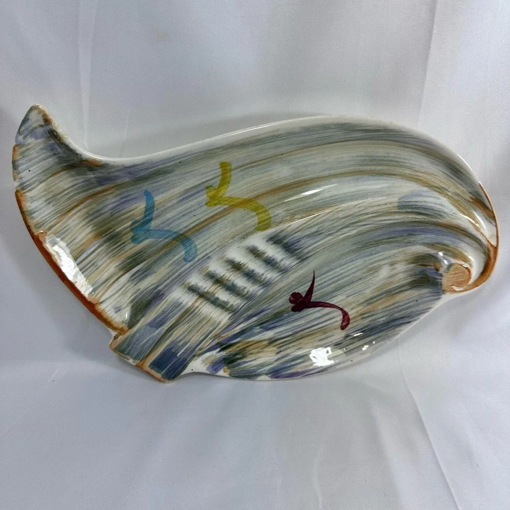 Vintage Ceramic Trinket Dish Decorative Plate Bird Design Accent‎ Ashtray